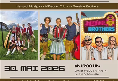 Ein Plakat für das Goinger Koasa Fest mit Informationen über die Veranstaltung. Zu sehen sind Bands und ein Datum für das Fest am 30. Mai 2026.