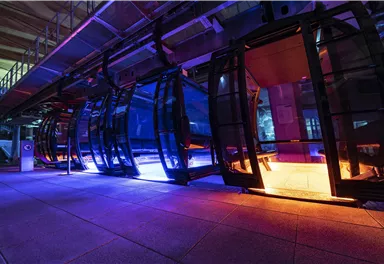 Ein Mann schnitzt an einem Kürbis und verleiht ihm kunstvolle Details. Im Hintergrund sind weitere Kürbisse und eine ländliche Atmosphäre zu sehen.