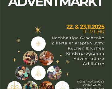 An Advent market with sustainable gifts, Advent wreaths, and a children's program. This charity market will take place on November 22nd and 23rd, 2025.