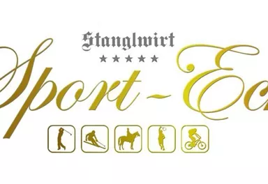 An elegant logo for "Sport-Eck" featuring stylized sports icons. It showcases a connection to various sports and activities.