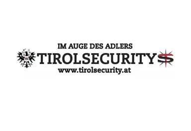 The image shows the logo of Tirol Security with the slogan "In the Eye of the Eagle". It also includes the website address www.tirolsecurity.at.