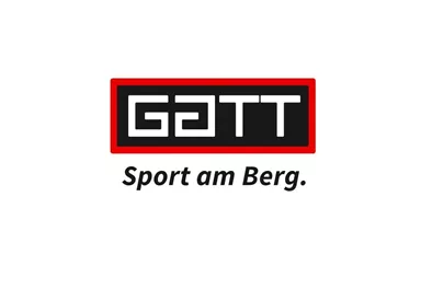 Logo of GATT with the slogan "Sport am Berg." Simply and modernly designed.