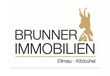 Das Bild zeigt das Logo von "Brunner Immobilien". Es ist modern gestaltet und hebt die Region Ellmau - Kitzbühel hervor.