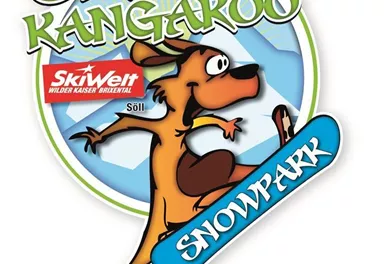 A colorful logo featuring a smiling kangaroo standing on a snowboard. Beneath it is the text "Snowpark" in a dynamic font.