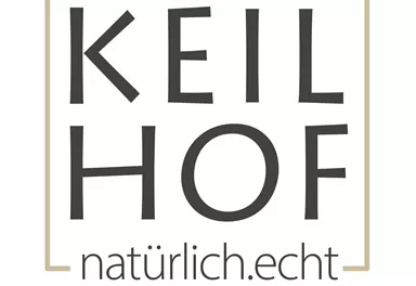 A simple logo with the text "KEIL HOF – naturally.real" in black font. Below it, "Products directly from the farmer" is written in a lighter font.