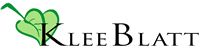 A logo featuring a stylized clover in green with the inscription "KleeBlatt" in elegant font. The design conveys freshness and naturalness.