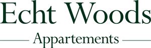 An elegant logo for Echt Woods Apartments. The design is simple and modern, in green lettering on a white background.