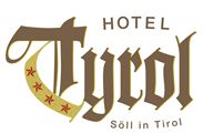 A logo of the Hotel Tyrol in Söll, Tyrol. It features the name "Tyrol" in a stylish font with decorative elements.