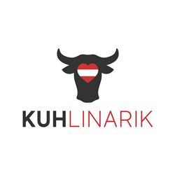 Ein einfaches Logo mit dem Kopf einer Kuh und einem Herzen. Der Text "KUHLINARIK" steht darunter, in einer klaren Schrift.