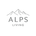 A high-quality logo featuring the mountains of the Alps. The inscription "ALPS LIVING" is designed in a clear and modern way.