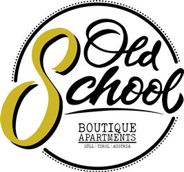 A logo for the Old School Boutique Apartments in Söll, Tyrol, Austria. It combines elegant lettering with a modern design.