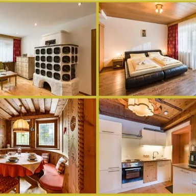 Ein gemütliches Apartment mit einer modernen Einrichtung. Es verfügt über ein Wohnzimmer, ein Schlafzimmer, einen Essbereich und eine voll ausgestattete Küche.