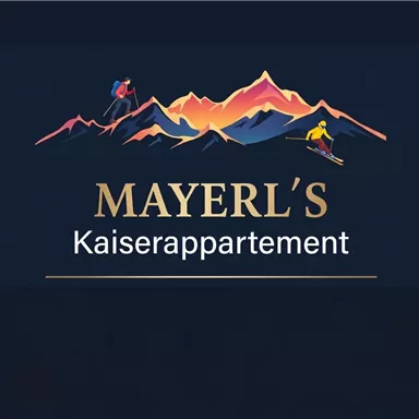 A stylized logo with mountains in the background. Below it is the inscription "MAYERL'S Kaiserappartement".