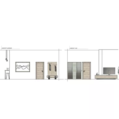 A stylish interior view with clean lines and modern furniture. The layout presents an open and inviting living area.