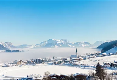 Ellmau_Ortsansicht Ellmau_Winter_Wilder Kaiser