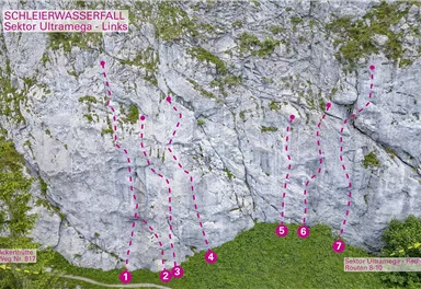 Going_Topo Klettergarten Schleierwasserfall / Sektor Ultramega - Links_Wilder Kaiser