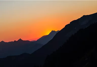 Sonnenuntergang am Stripsenjochhaus