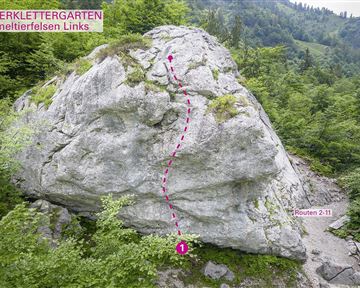 Ellmau_Topo Kaiserklettergarten / Murmeltierfelsen Links_Wilder Kaiser