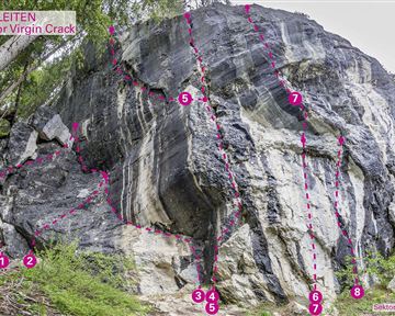 Söll_Topo Klettergarten Achleiten / Sektor Virgin Crack_Wilder Kaiser